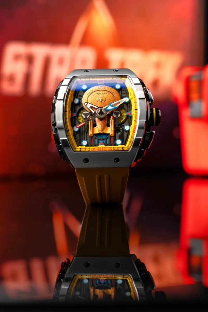 Nubeo Magellan Chronograph Star Trek Enterprise-D Limited Edition Security Yellow Men's Watch NB-6097-02