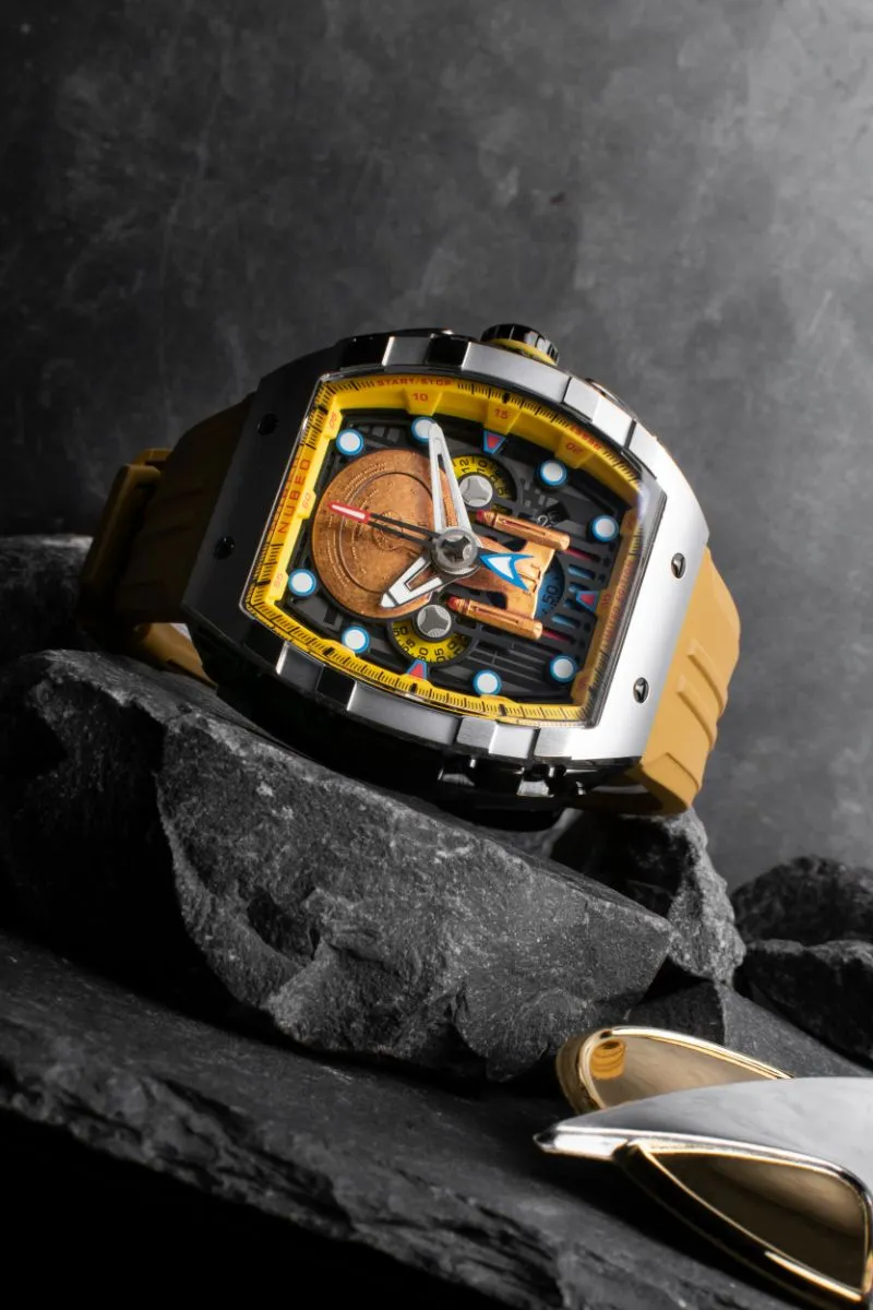Nubeo Magellan Chronograph Star Trek Enterprise-D Limited Edition Security Yellow Men's Watch NB-6097-02