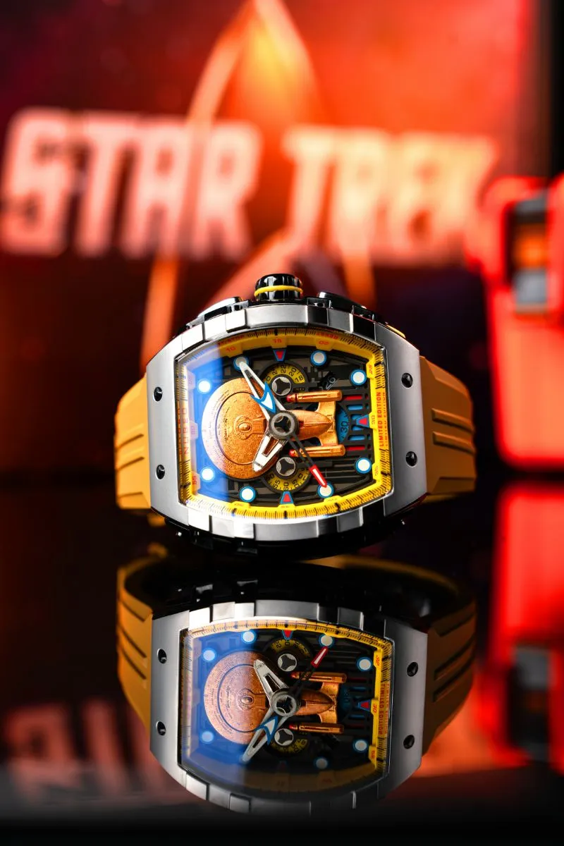 Nubeo Magellan Chronograph Star Trek Enterprise-D Limited Edition Security Yellow Men's Watch NB-6097-02