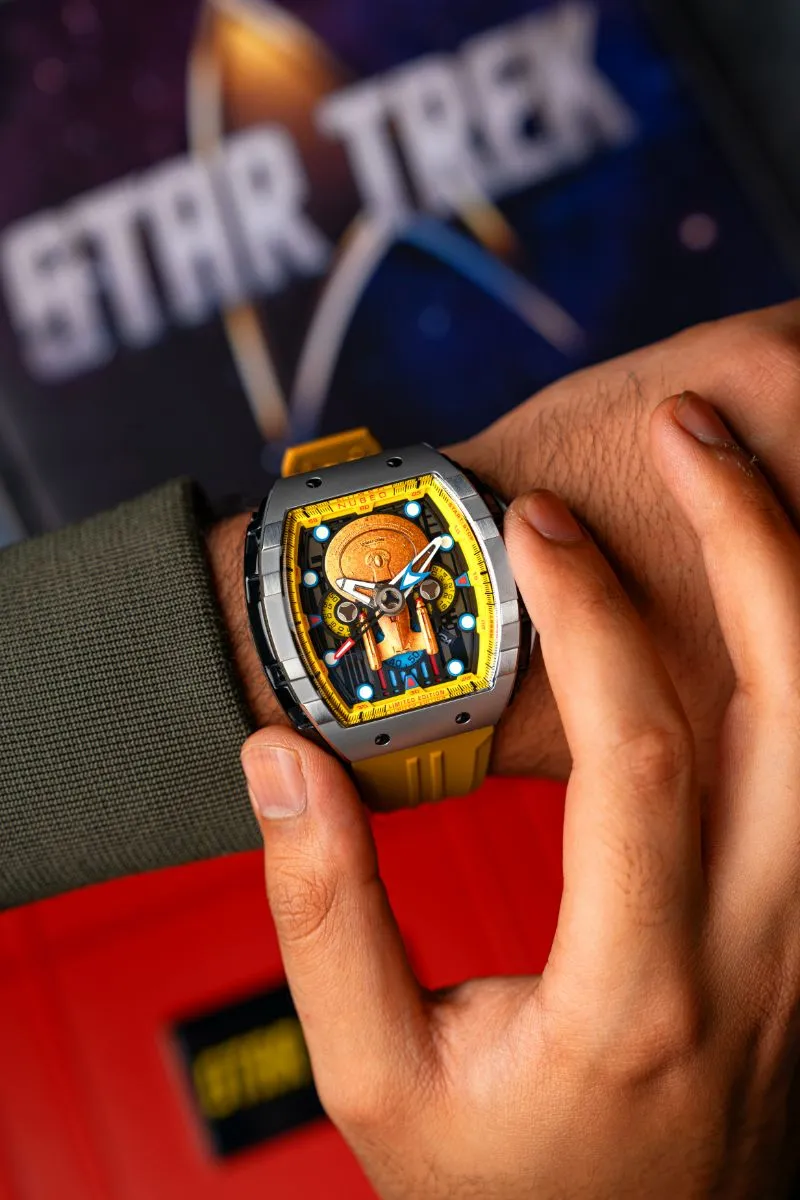 Nubeo Magellan Chronograph Star Trek Enterprise-D Limited Edition Security Yellow Men's Watch NB-6097-02