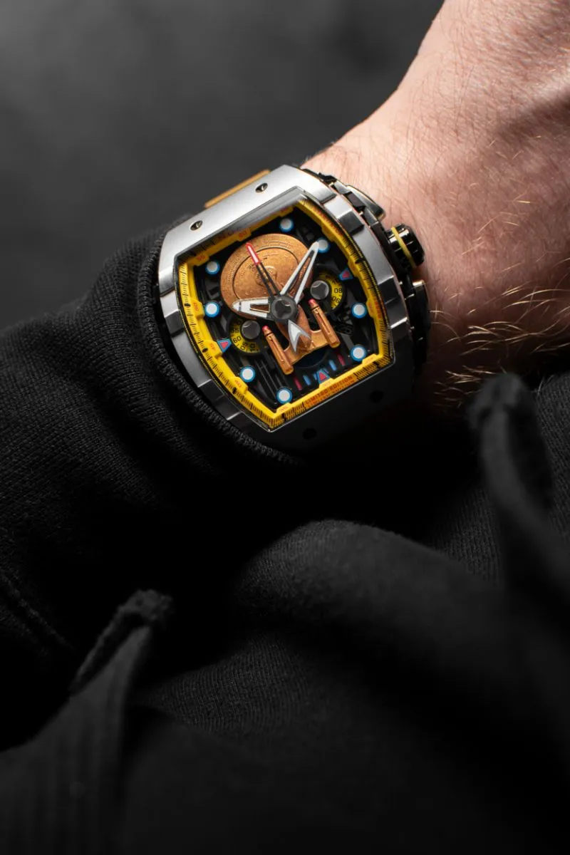 Nubeo Magellan Chronograph Star Trek Enterprise-D Limited Edition Security Yellow Men's Watch NB-6097-02