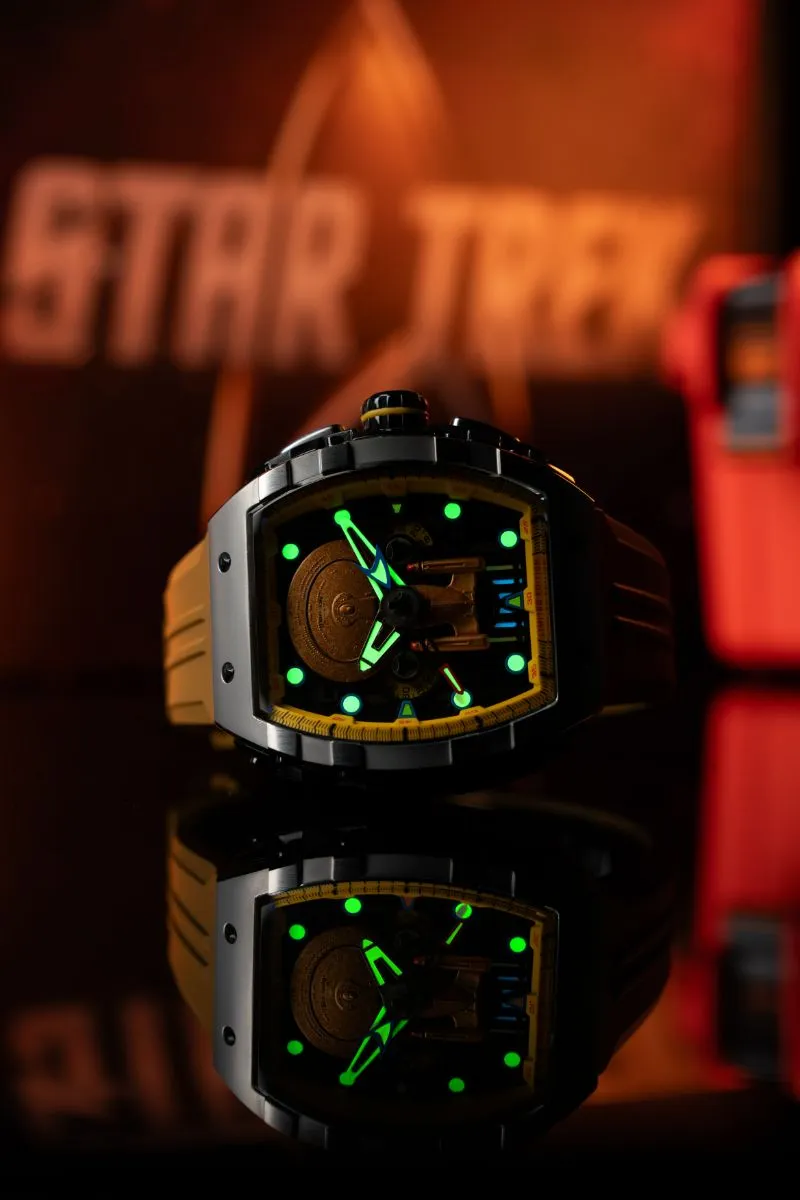 Nubeo Magellan Chronograph Star Trek Enterprise-D Limited Edition Security Yellow Men's Watch NB-6097-02