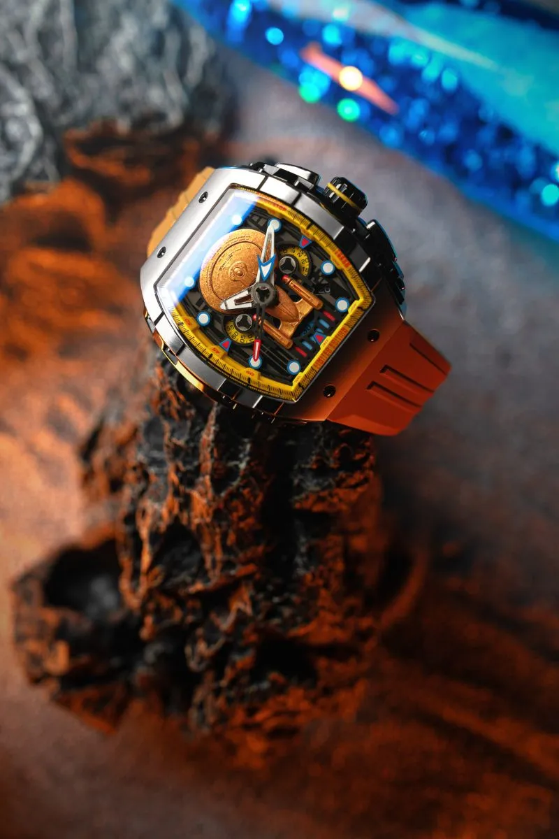 Nubeo Magellan Chronograph Star Trek Enterprise-D Limited Edition Security Yellow Men's Watch NB-6097-02
