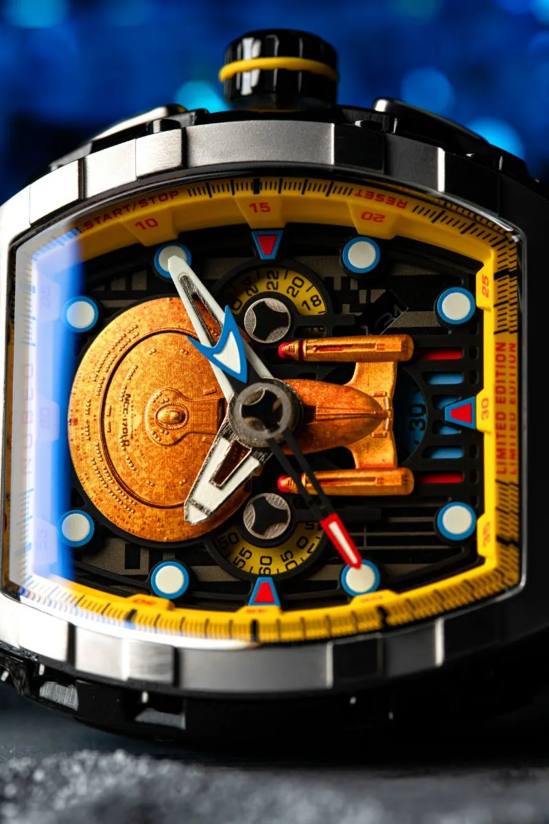 Nubeo Magellan Chronograph Star Trek Enterprise-D Limited Edition Security Yellow Men's Watch NB-6097-02
