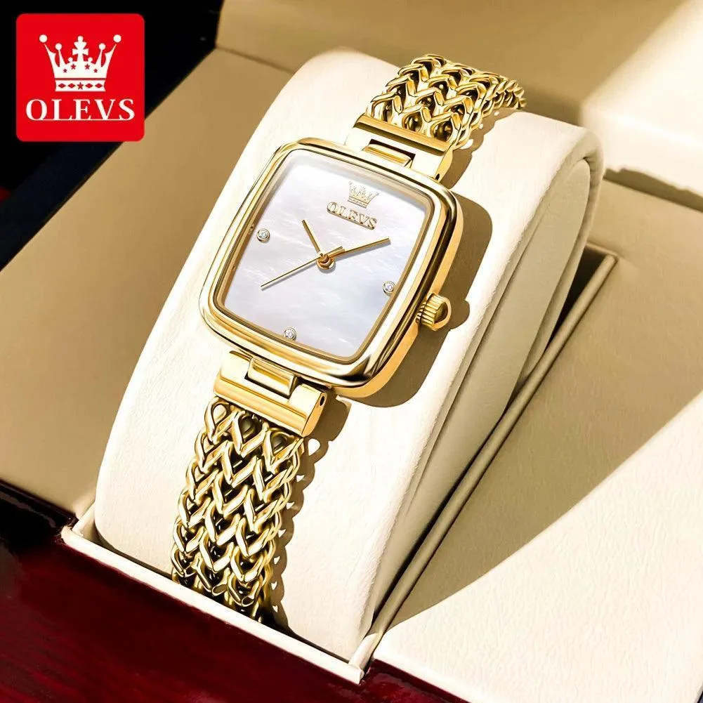OLEVS Stainless Steel Quartz Watch: Elegant Timepiece for Women with CE Cert.