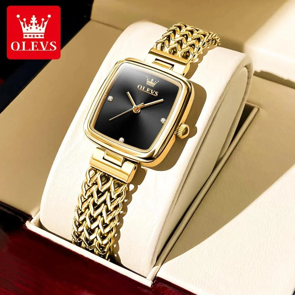OLEVS Stainless Steel Quartz Watch: Elegant Timepiece for Women with CE Cert.