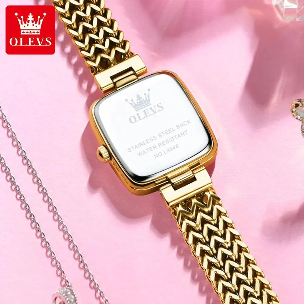 OLEVS Stainless Steel Quartz Watch: Elegant Timepiece for Women with CE Cert.