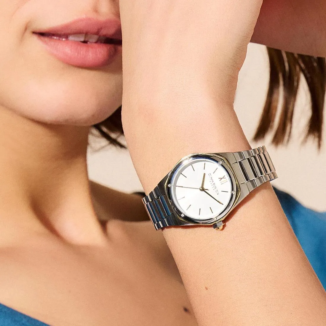 Olivia Burton Hexa Gold and Silver Watch 24000031