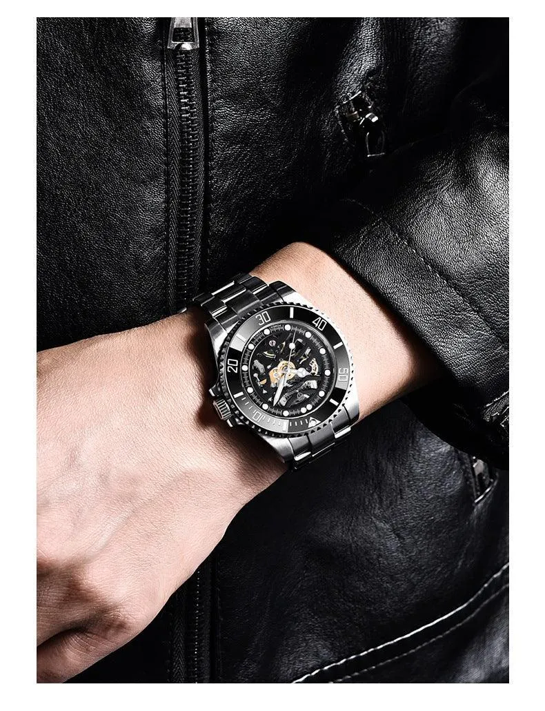 Pagani Design PD-1859 Steel Band Mechanical Watch - Luminous & Waterproof