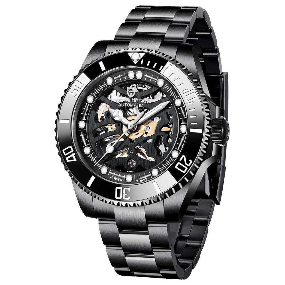 Pagani Design PD-1859 Steel Band Mechanical Watch - Luminous & Waterproof