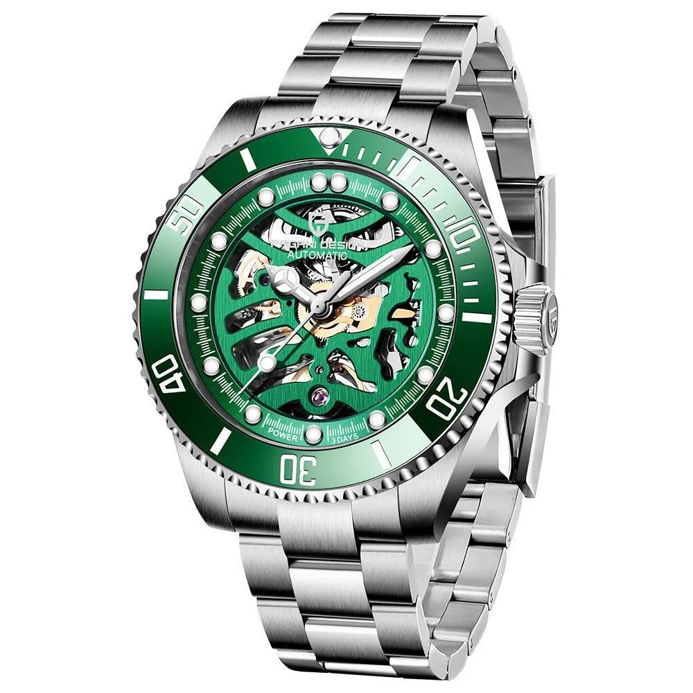Pagani Design PD-1859 Steel Band Mechanical Watch - Luminous & Waterproof