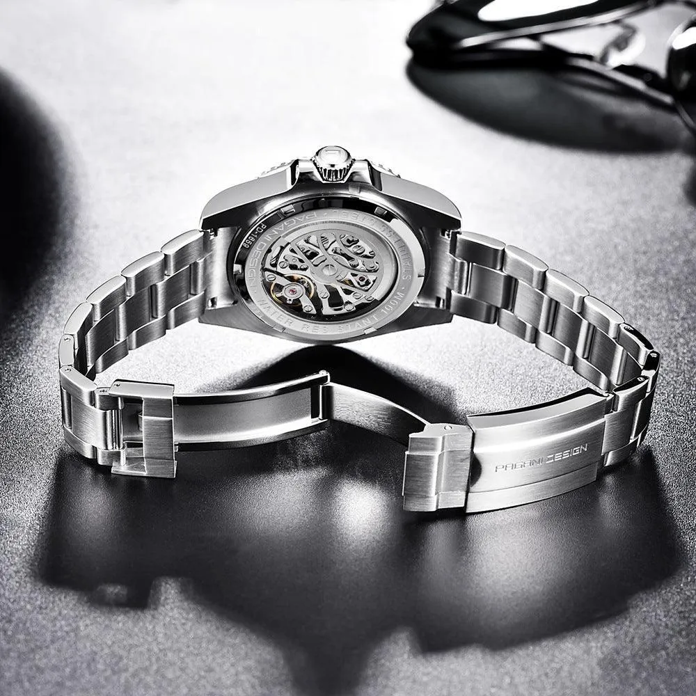 Pagani Design PD-1859 Steel Band Mechanical Watch - Luminous & Waterproof