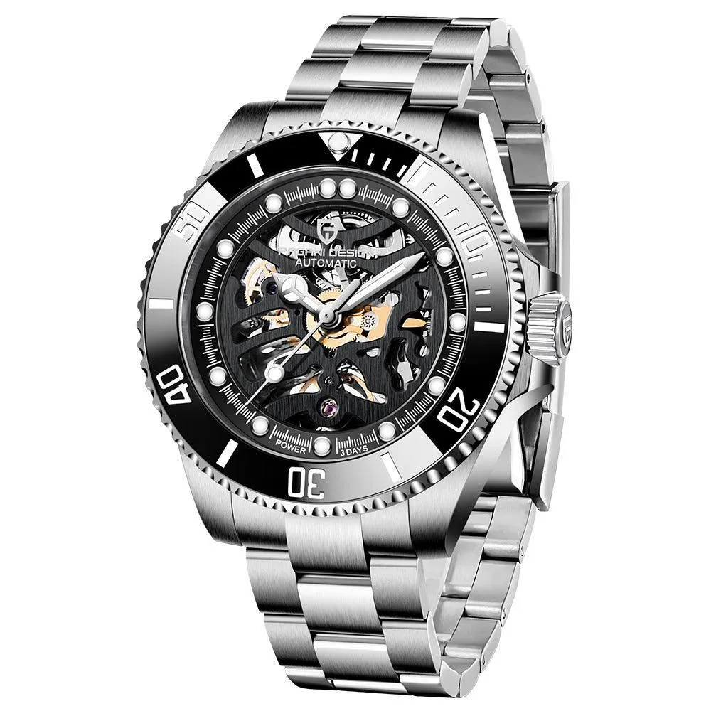 Pagani Design PD-1859 Steel Band Mechanical Watch - Luminous & Waterproof