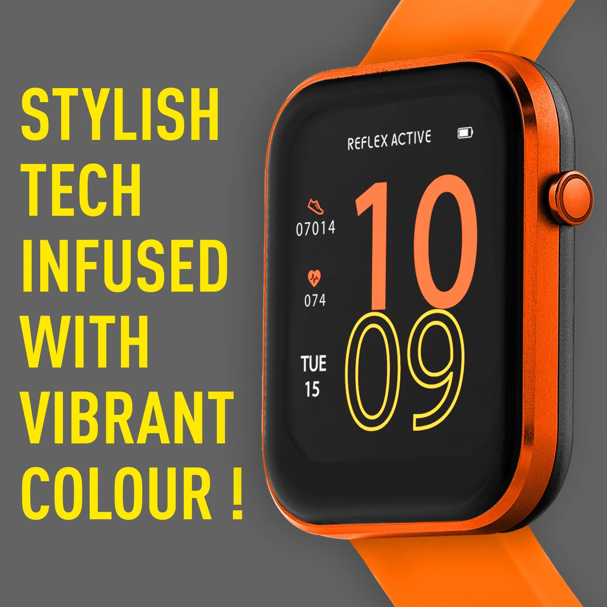 Reflex Active Series 12 Orange Silicone Smartwatch RA12-2155