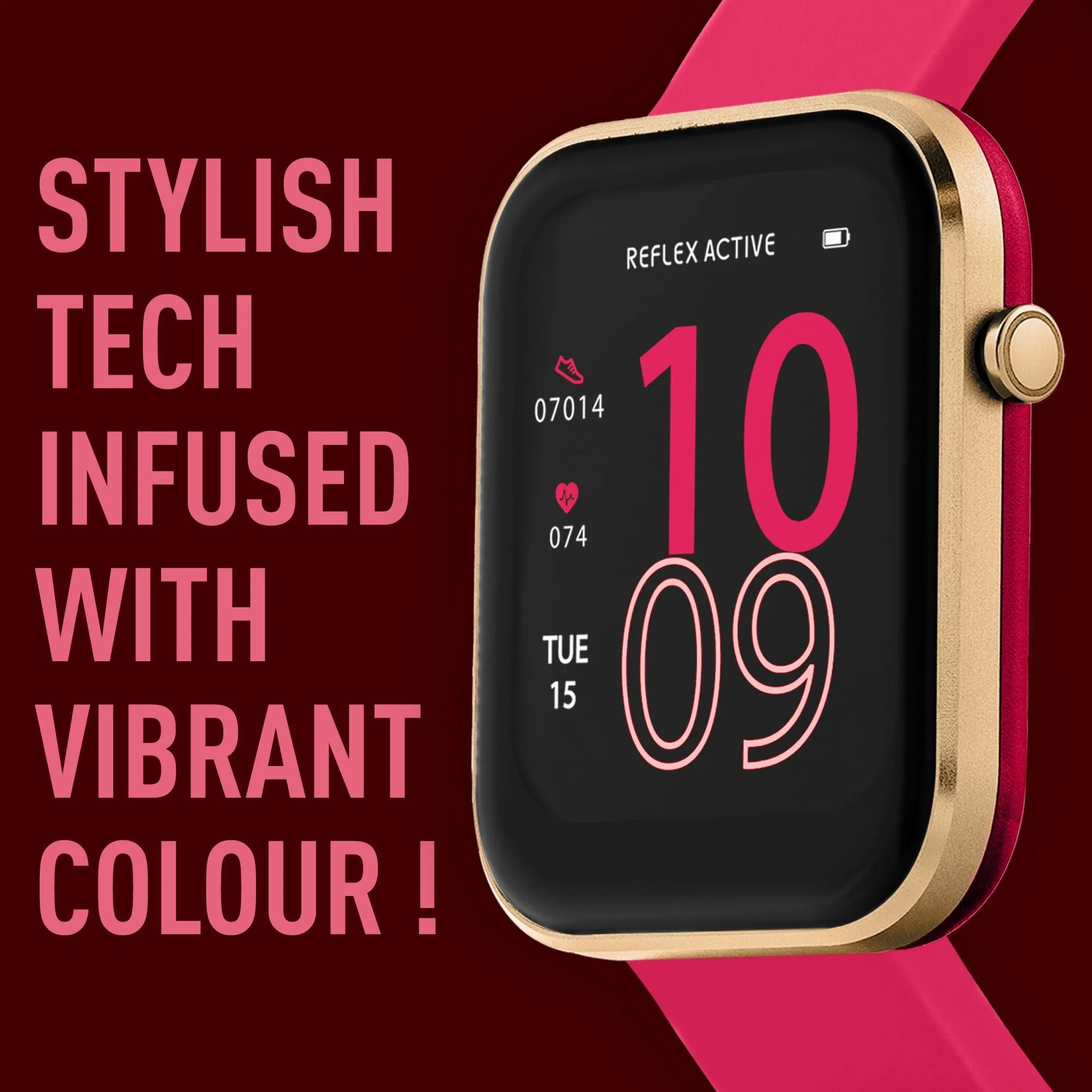 Reflex Active Series 12 Rose Gold/ Pink Silicone Smartwatch RA12-2152
