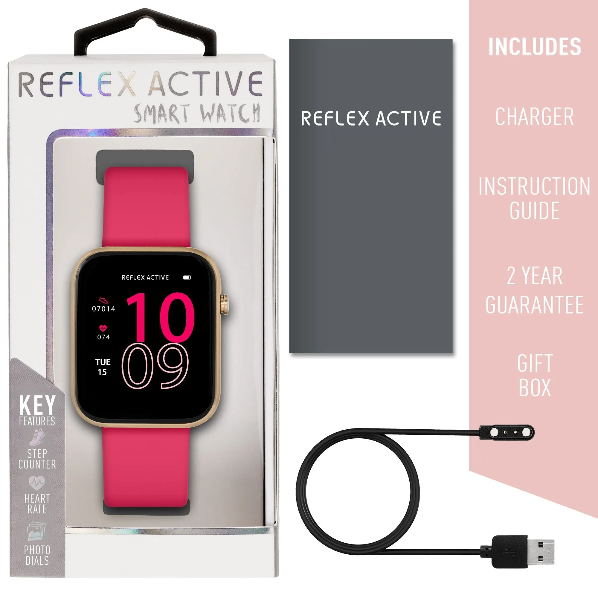 Reflex Active Series 12 Rose Gold/ Pink Silicone Smartwatch RA12-2152
