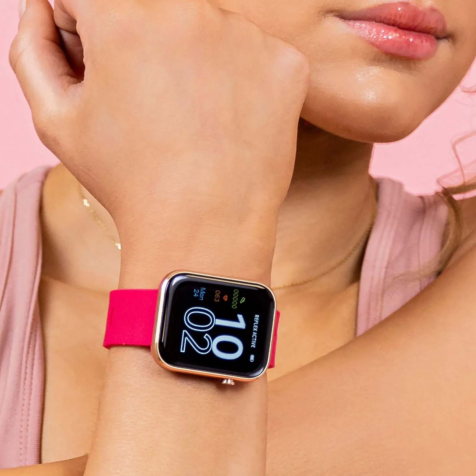Reflex Active Series 12 Rose Gold/ Pink Silicone Smartwatch RA12-2152