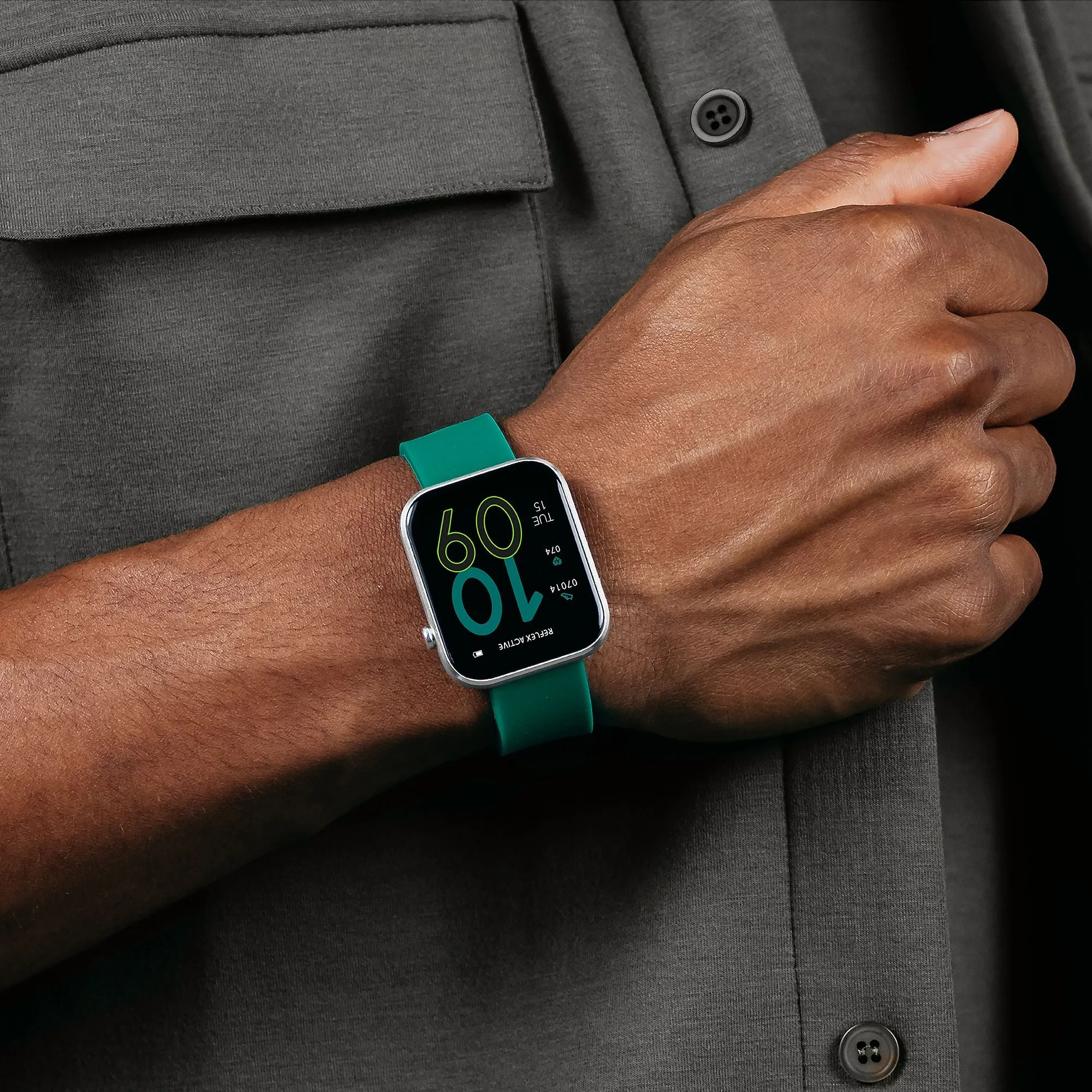 Reflex Active Series 12 Silver / Teal Silicone Smartwatch RA12-2151
