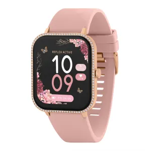 Reflex Active Series 23 Rose Case Stone Case & Pink Silicone Strap Watch RA23-2192