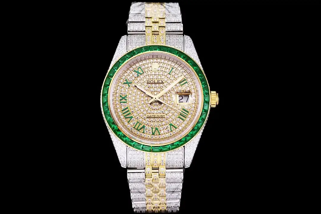 Rolex Datejust 126300 41mm Dial Full-Diamond Yellow Gold