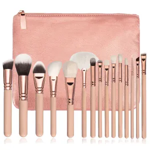 Rose Gold 15 Set Makeup Brush With Bag