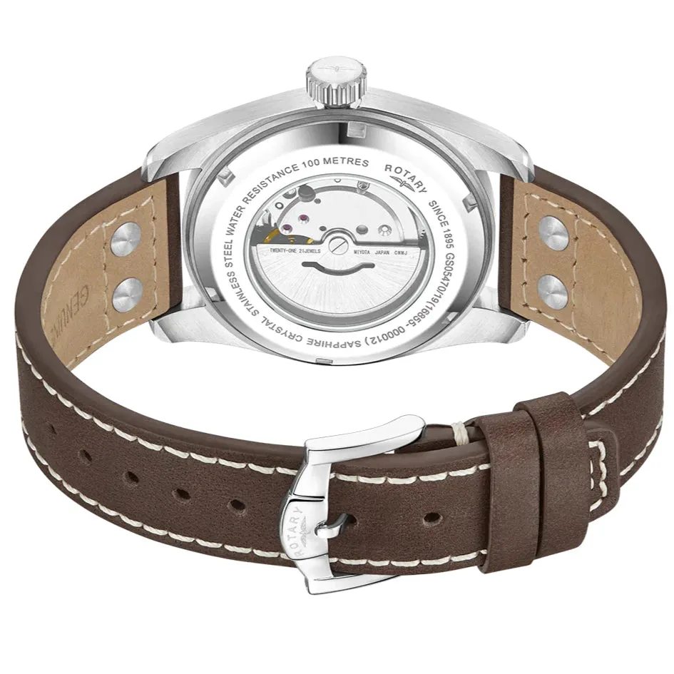 Rotary Commando Pilot Auto Men's Brown Watch GS05470/19