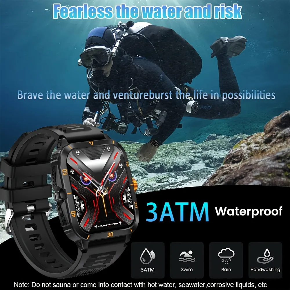 Smart Tactical Military Smartwatch with HD Screen and Wireless Calling