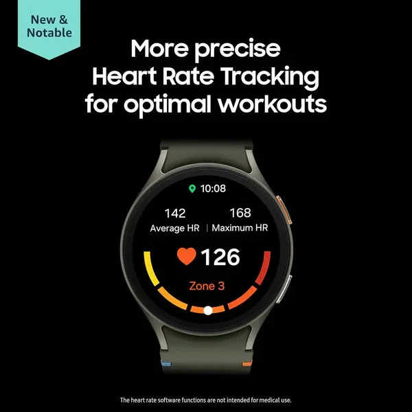 Smart Watch7 : 44mm Silver, Bluetooth   LTE | AI-Powered Smartwatch with Health Tracking | Dual GPS & Heart Monitor | 1-Year Warranty| Easy 15-Day Returns | Free Earbuds pro