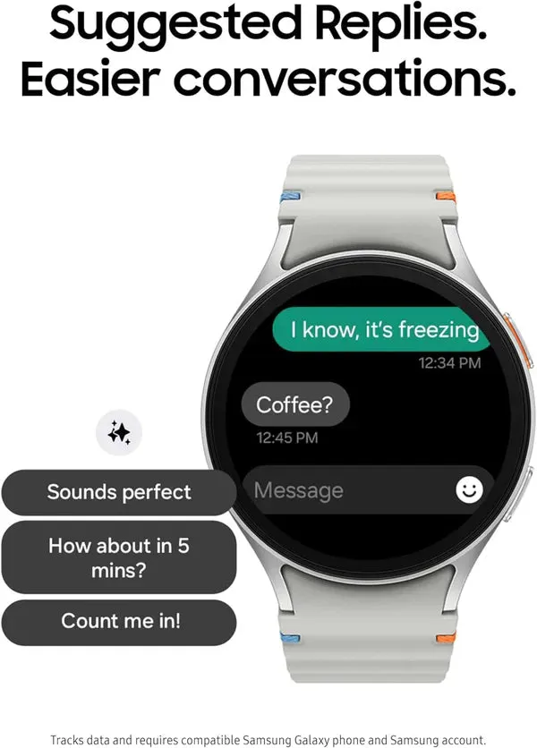 Smart Watch7 : 44mm Silver, Bluetooth   LTE | AI-Powered Smartwatch with Health Tracking | Dual GPS & Heart Monitor | 1-Year Warranty| Easy 15-Day Returns | Free Earbuds pro
