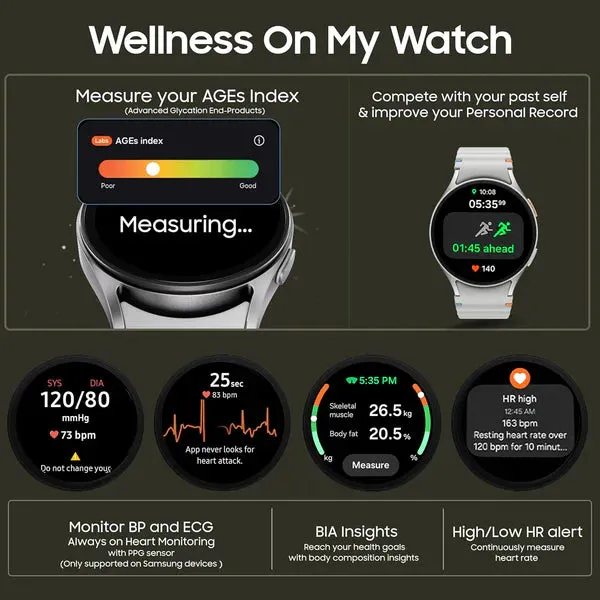 Smart Watch7 : 44mm Silver, Bluetooth   LTE | AI-Powered Smartwatch with Health Tracking | Dual GPS & Heart Monitor | 1-Year Warranty| Easy 15-Day Returns | Free Earbuds pro