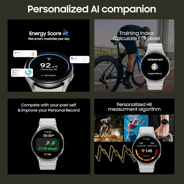 Smart Watch7 : 44mm Silver, Bluetooth   LTE | AI-Powered Smartwatch with Health Tracking | Dual GPS & Heart Monitor | 1-Year Warranty| Easy 15-Day Returns | Free Earbuds pro