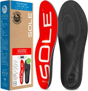 SOLE Active Medium Shoe Insoles with Metatarsal Pads - Men's Size 14/Women's Size 16 Red