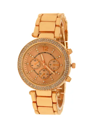 Sophisticated Women's Alloy Gemstone Timepiece with Seiko Mechanics