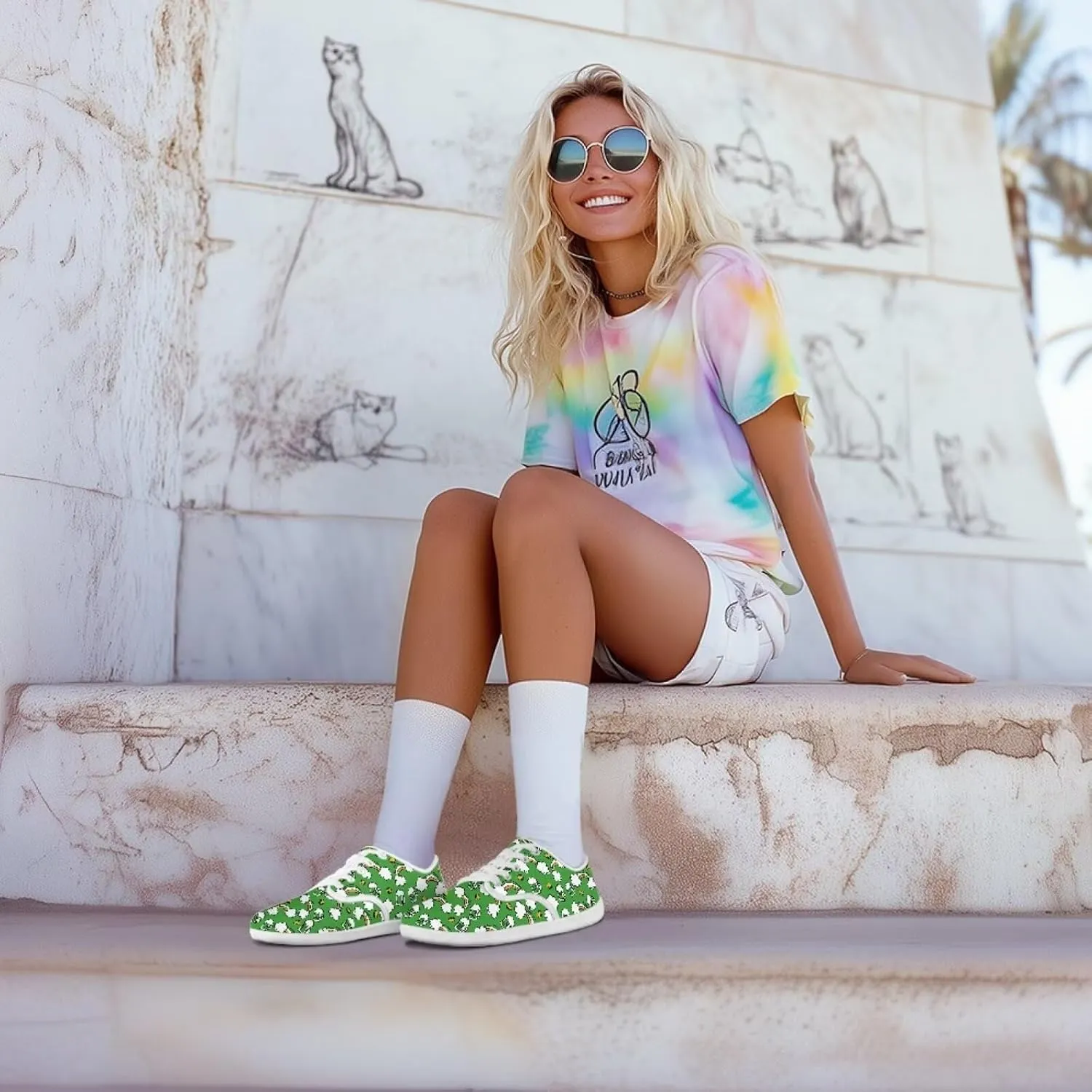 St. Patrick's Day Shoes for Women's Fashion Barefoot Sneakers Shoes Comfortable Quick Fit Sports Shoes
