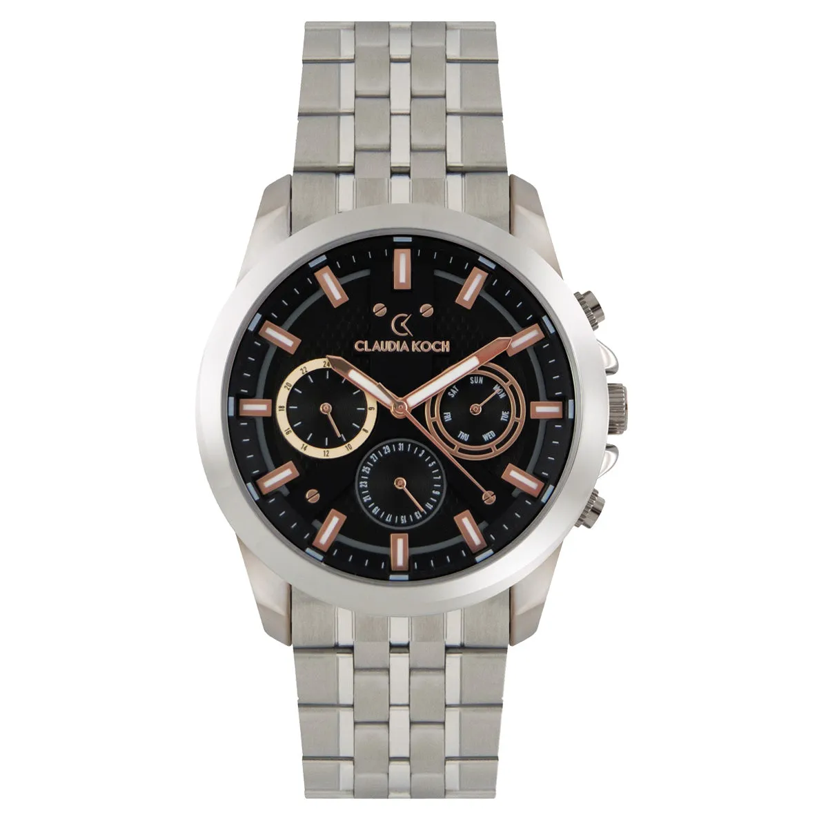 Stainless Steel Multifunctional Analog Men Watch