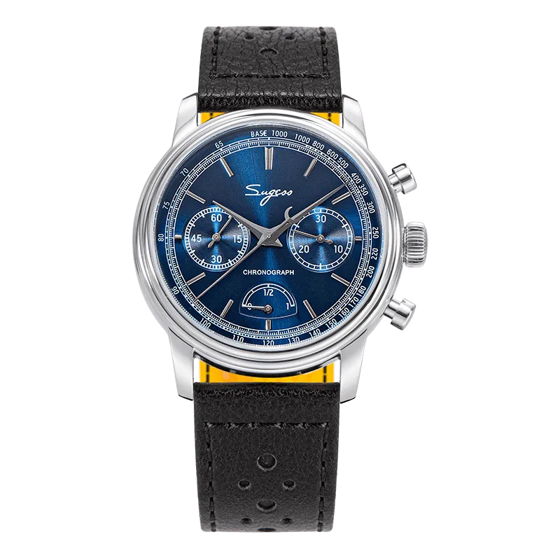Sugess ST1906 chronograph energy reserve indicator seagull movement men's watch multi-functional mechanical men's watch business