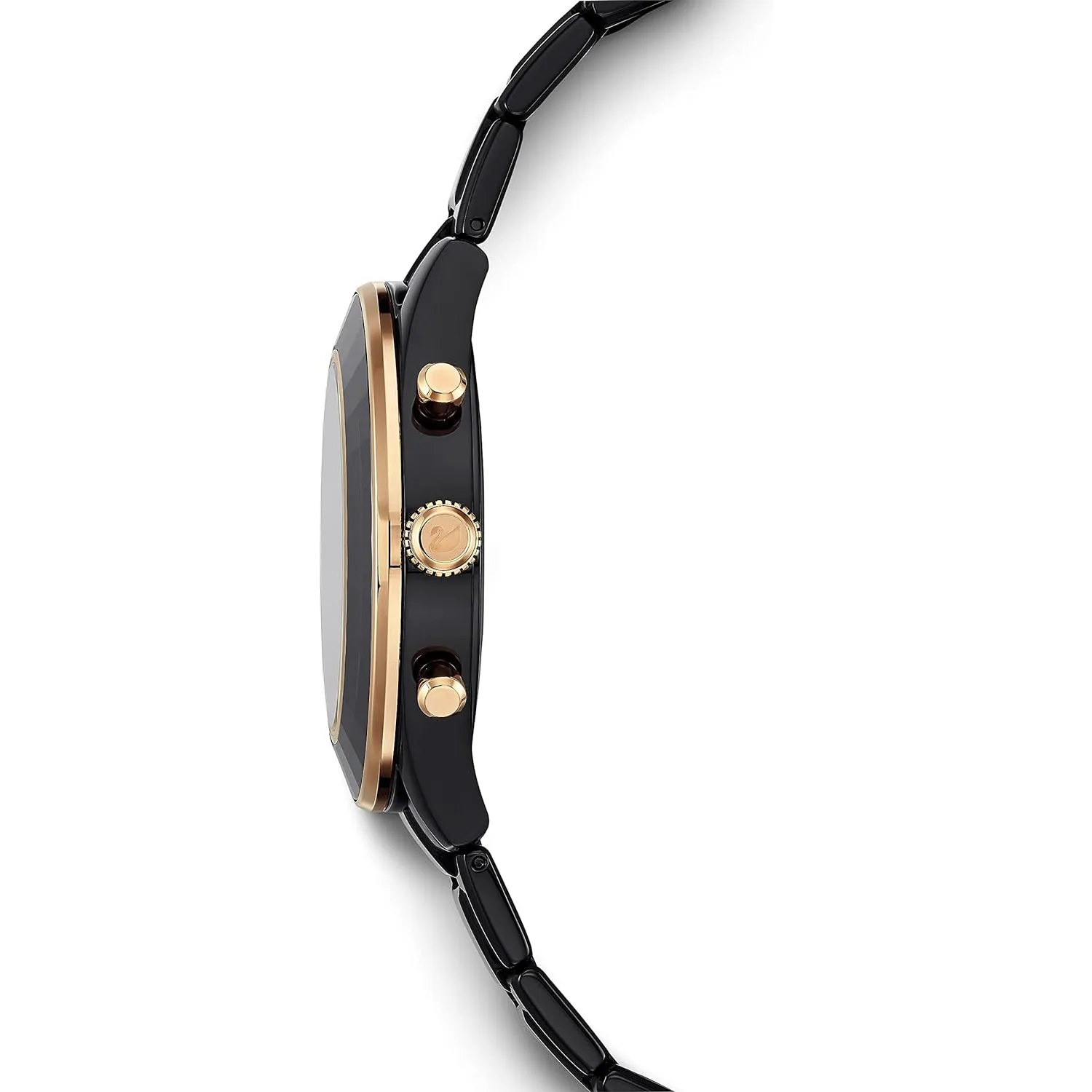 Swarovski Women's Black Dial Metal Band Octea Lux Crystal Chronograph Swiss Quartz Watch - 5610472
