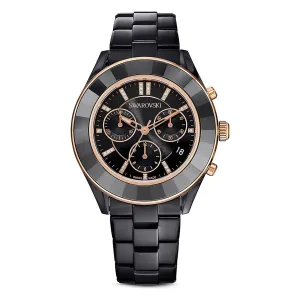 Swarovski Women's Black Dial Metal Band Octea Lux Crystal Chronograph Swiss Quartz Watch - 5610472