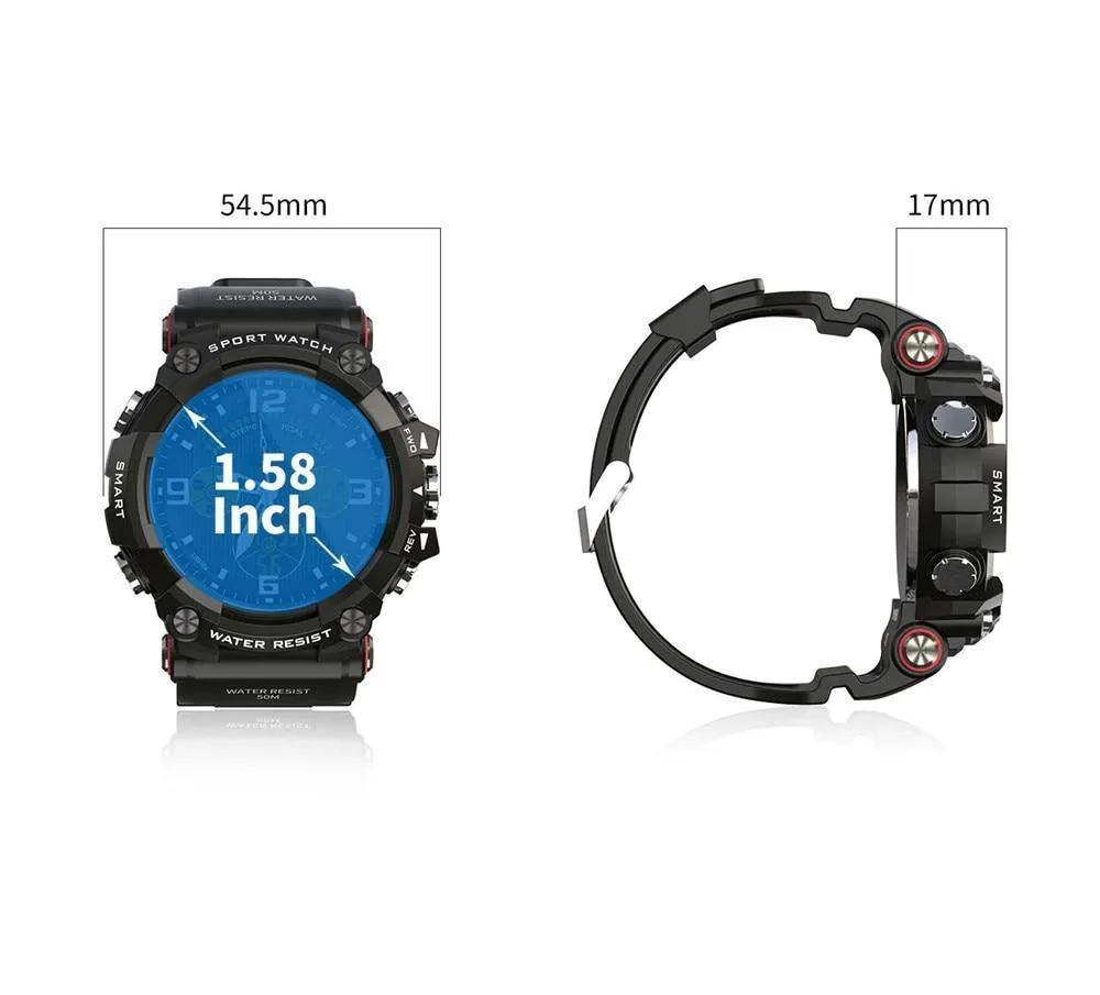 Tactical Smartwatch For Android & iOS With 1.58 Inch LCD Screen
