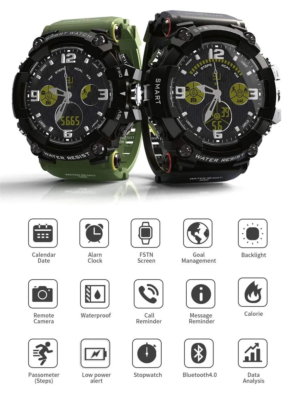 Tactical Smartwatch For Android & iOS With 1.58 Inch LCD Screen