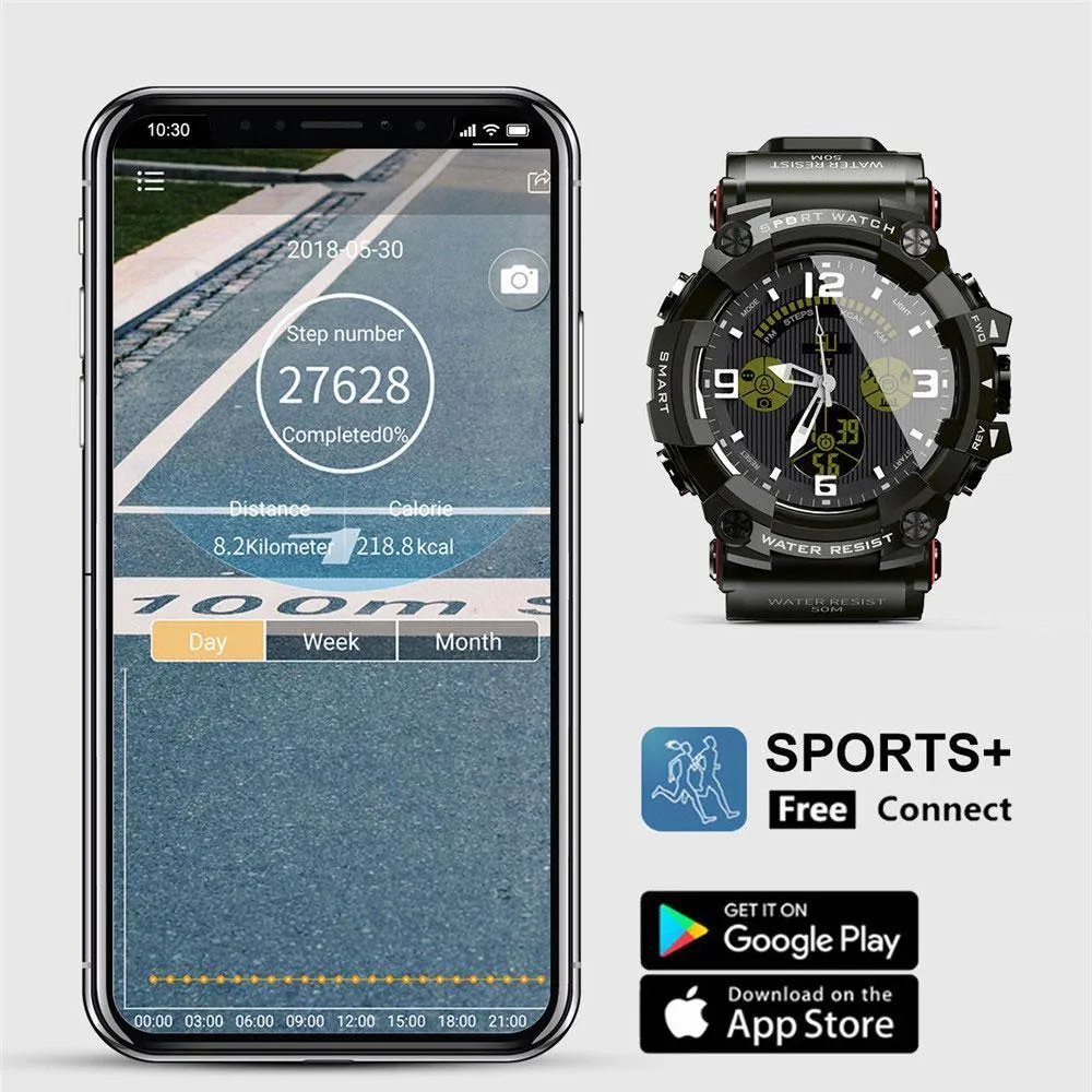 Tactical Smartwatch For Android & iOS With 1.58 Inch LCD Screen