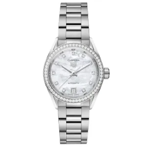 TAG Heuer Carrera Date 29mm MOP Dial Diamond Automatic Ladies Watch WBN2414.BA0621