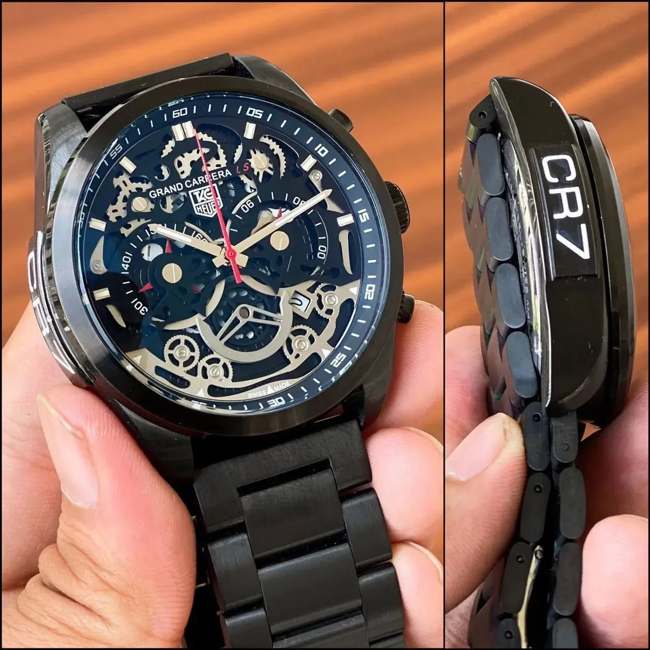 Tag Heuer CR7 Men's Watch - 7AAA Premium Collection | Grey Dial & Chain | Chronograph