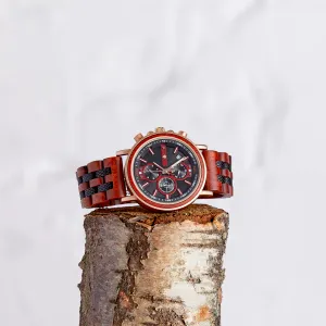 The Redwood Watch - Eco-Friendly Handmade Chronograph with Recycled Wood