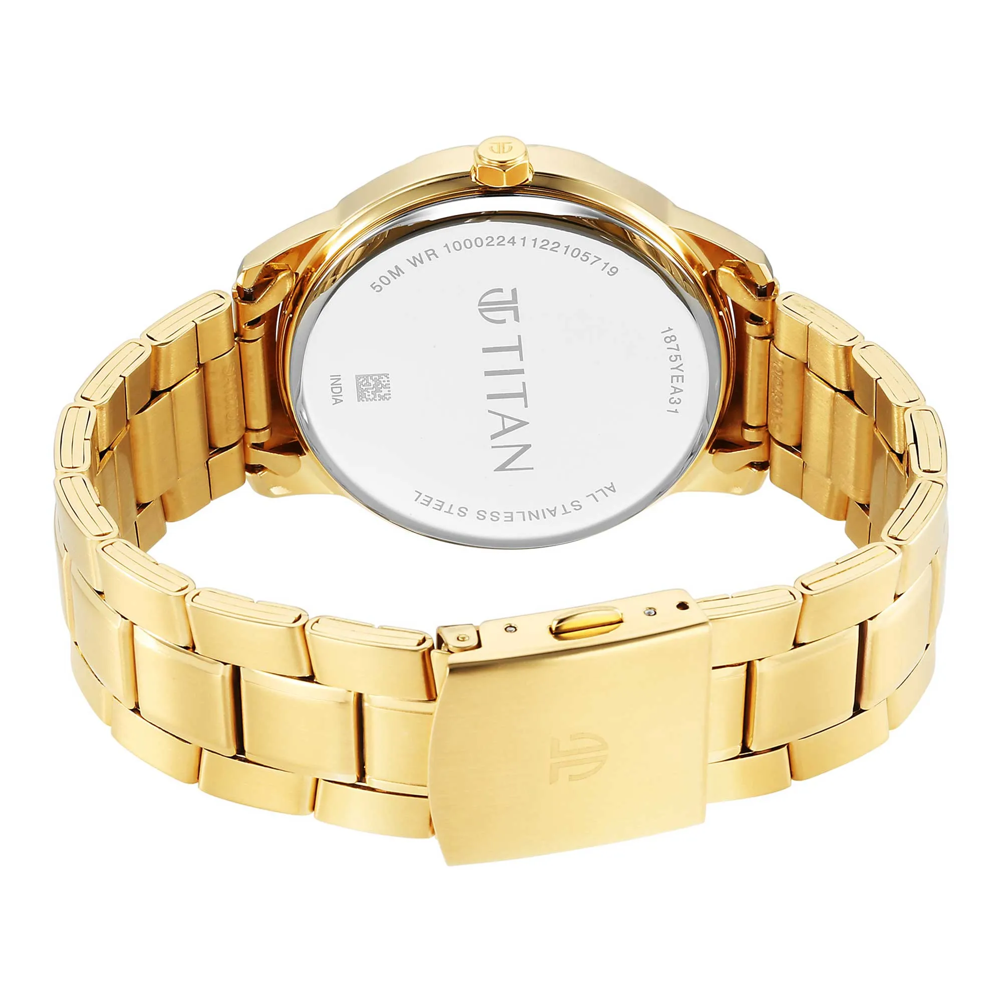 Titan Regalia Opulent Blue Dial Analogue with Day and Date Metal Strap watch for Men