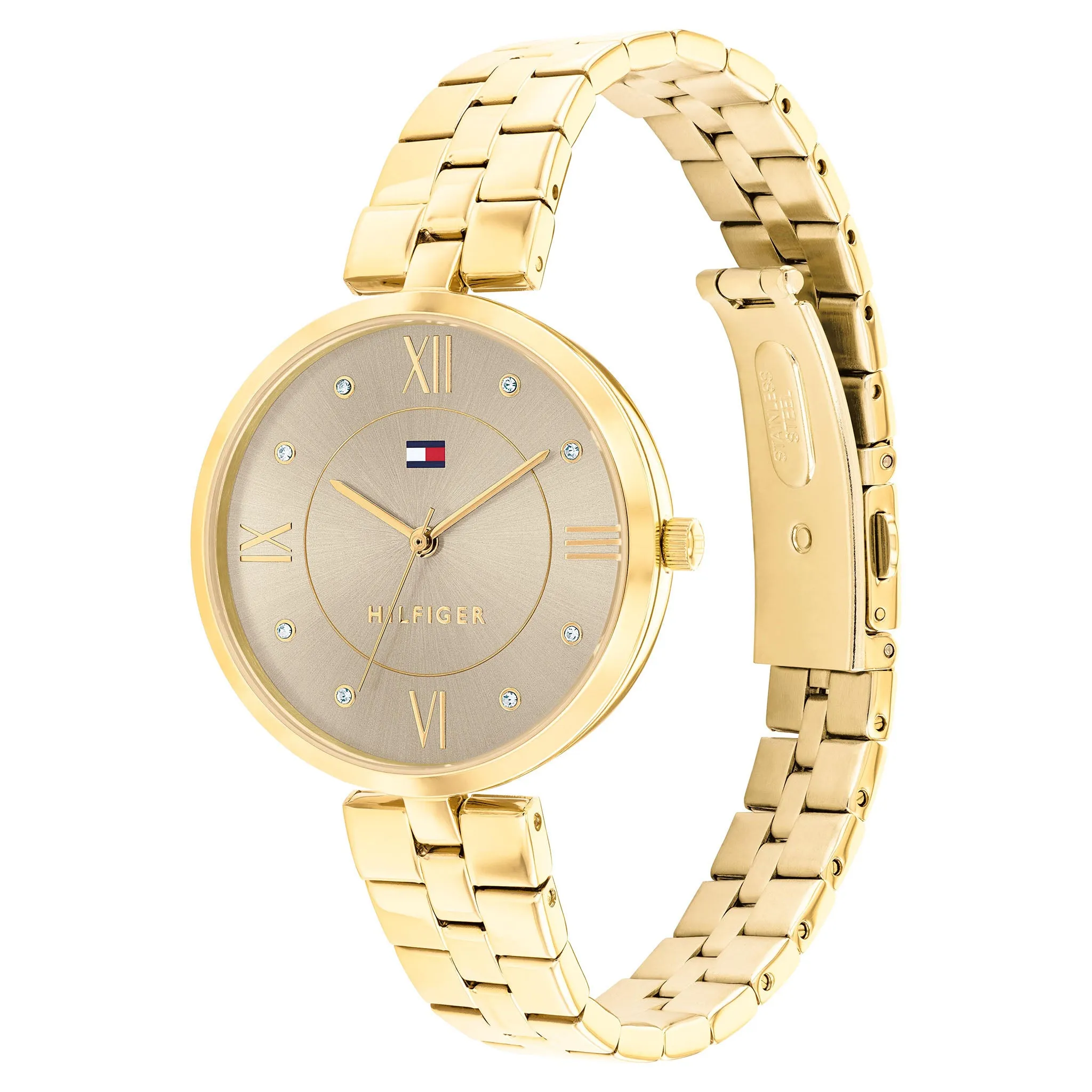 Tommy Hilfiger Gold Steel Grey Dial Women's Watch - 1782685