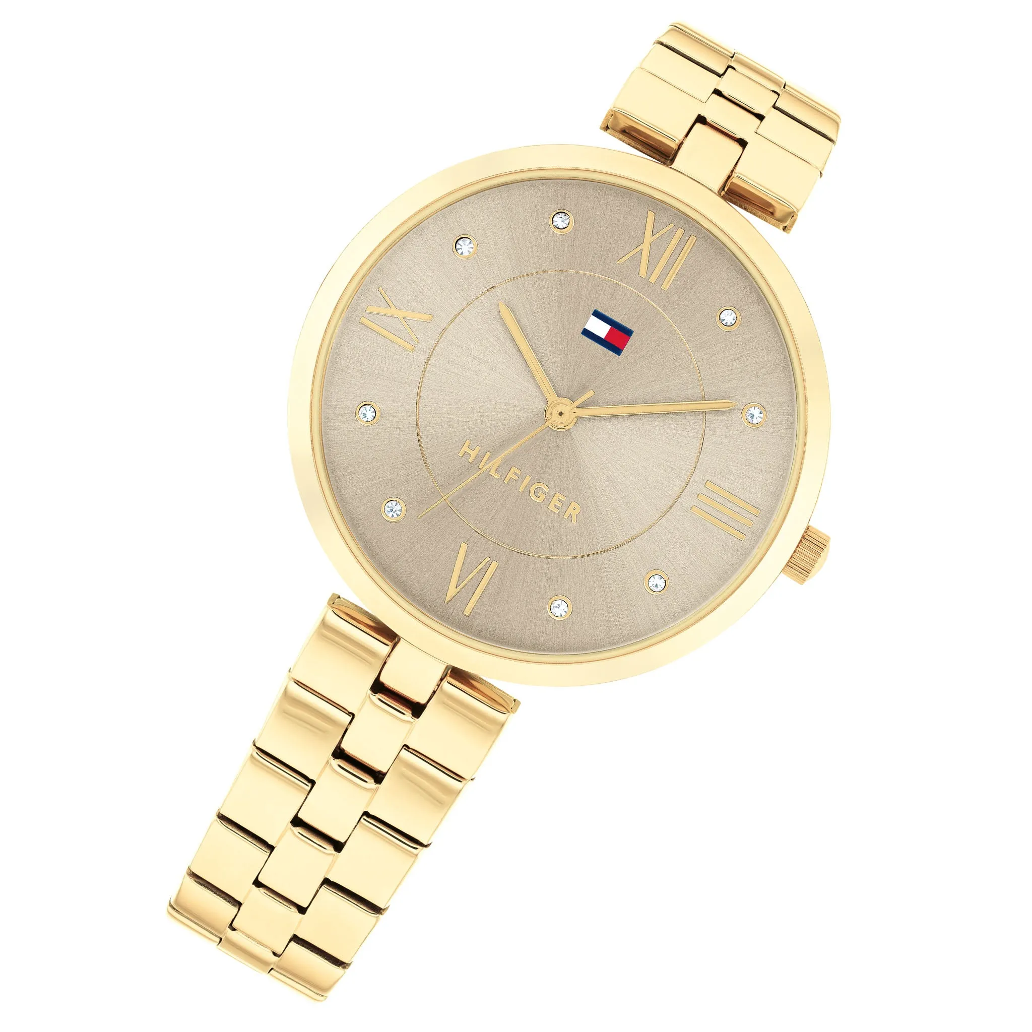Tommy Hilfiger Gold Steel Grey Dial Women's Watch - 1782685