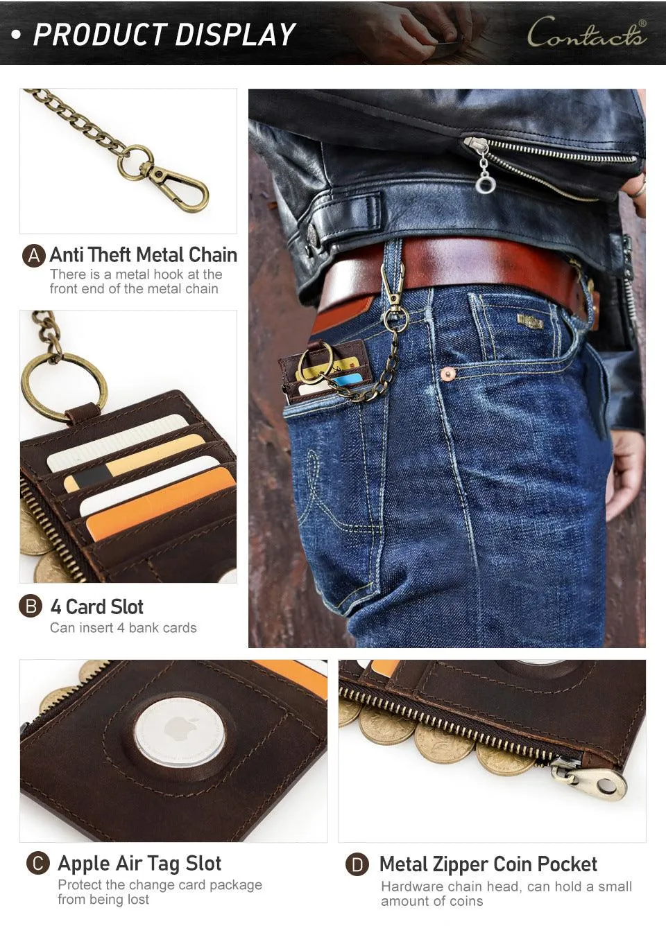 Tracker Crazy Horse Cowhide Card Pack