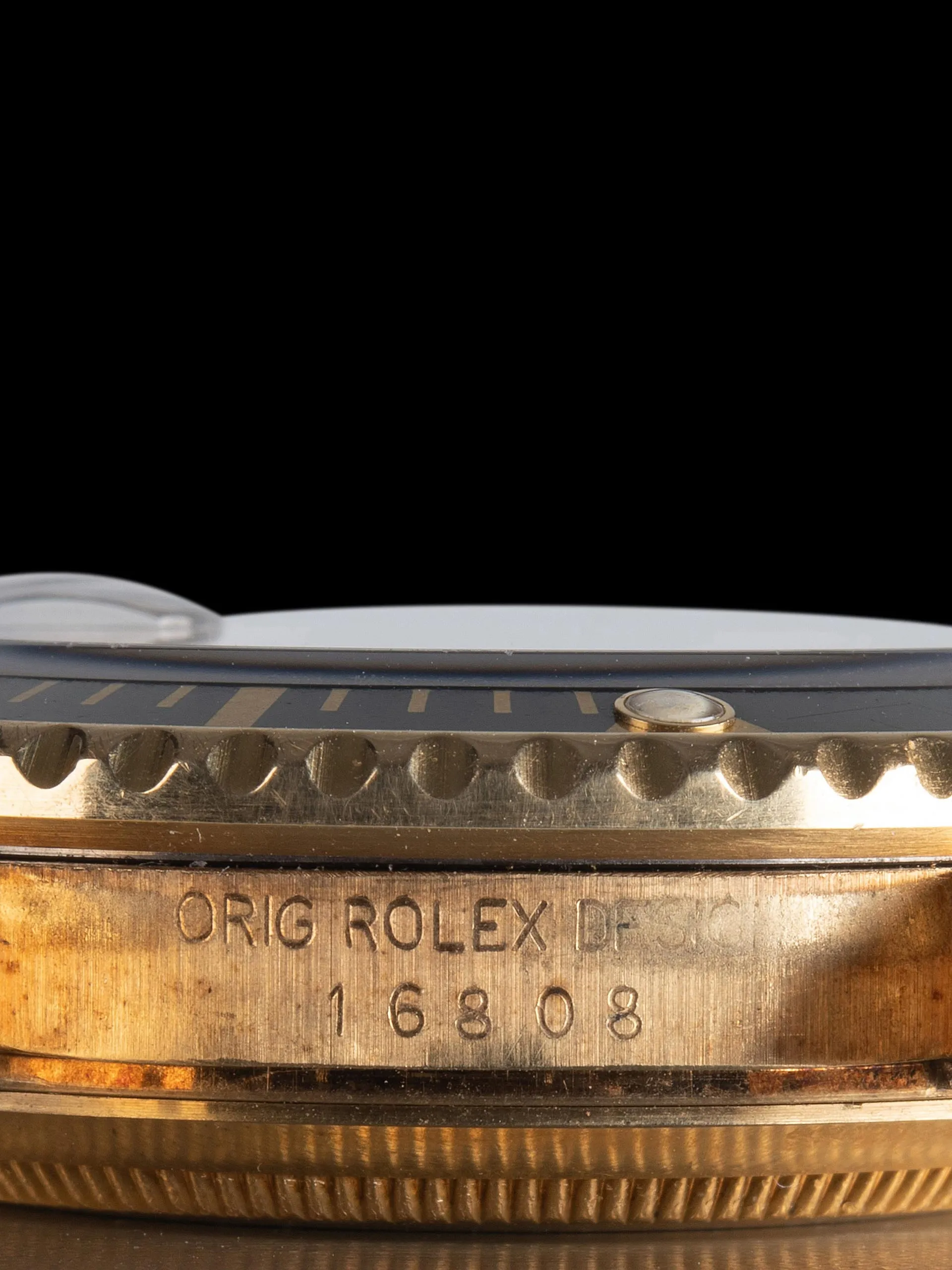 *Unpolished* 1986 Rolex Submariner 18K YG (Ref. 16808) Black Dial
