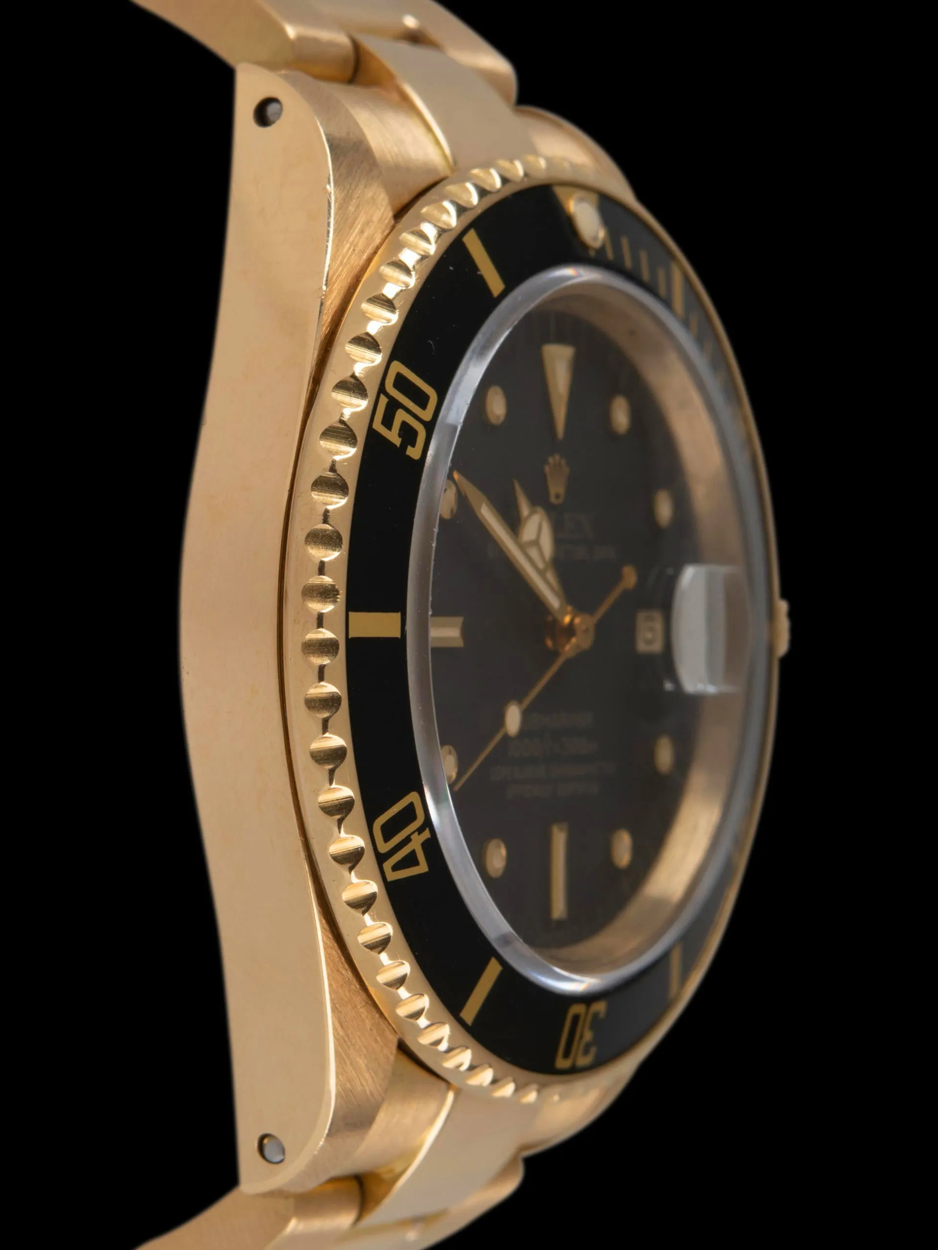 *Unpolished* 1986 Rolex Submariner 18K YG (Ref. 16808) Black Dial